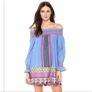 Red Carter off the shoulder embroidered dress